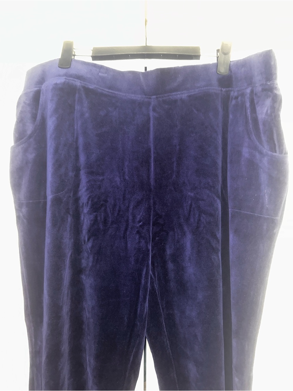 Chico's Navy Velvet Jogger Pants - Picture 2 of 7